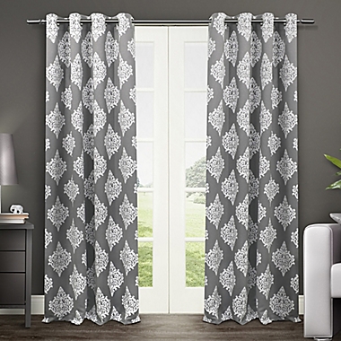 Medallion 84-Inch Grommet Top Room-Darkening Insulated Curtain Panels in Black Pearl (Set of 2). View a larger version of this product image.