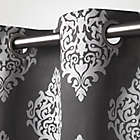 Alternate image 1 for Medallion 84-Inch Grommet Top Room-Darkening Insulated Curtain Panels in Black Pearl (Set of 2)