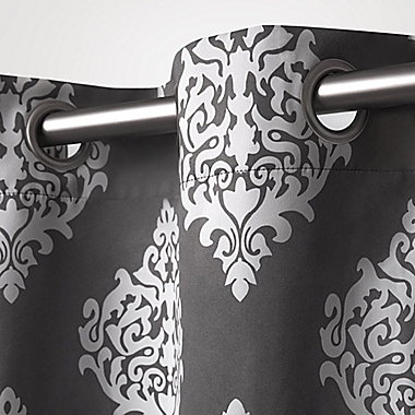 Medallion 84-Inch Grommet Top Room-Darkening Insulated Curtain Panels in Black Pearl (Set of 2). View a larger version of this product image.