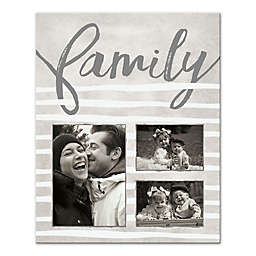 Stripes Family Photo Collage 16-Inch x 20-Inch Canvas Wall Art