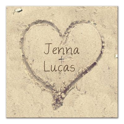 You and Me Heart in the Sand 20-Inch x 20-Inch Wall Art