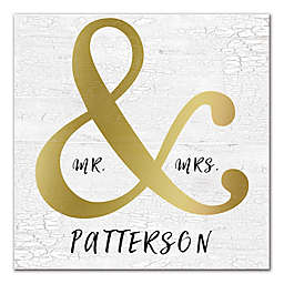 Mr. & Mrs. 16-Inch x 16-Inch Personalized Canvas Wall Art