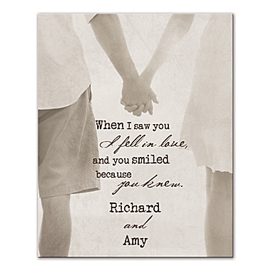 &quot;When I Saw You I Fell In Love&quot; 16-Inch x 20-Inch Canvas Wall Art. View a larger version of this product image.