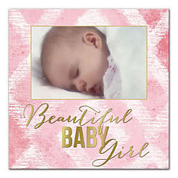 "Beautiful Baby Girl" Ikat 16-Inch x 16-Inch Wall Art