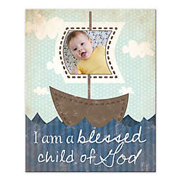 Child of God and Boats 16-Inch x 20-Inch Personalized Canvas Wall Art
