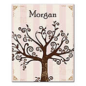 Pink Tree Silhouette 16-Inch x 20-Inch Personalized Canvas Wall Art