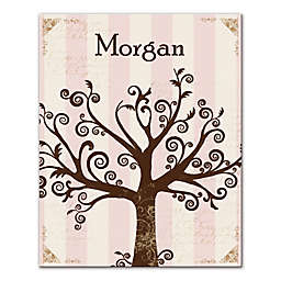 Pink Tree Silhouette 16-Inch x 20-Inch Personalized Canvas Wall Art