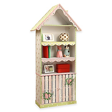 Teamson Fantasy Fields Kids Bookcase in Crackled Rose. View a larger version of this product image.