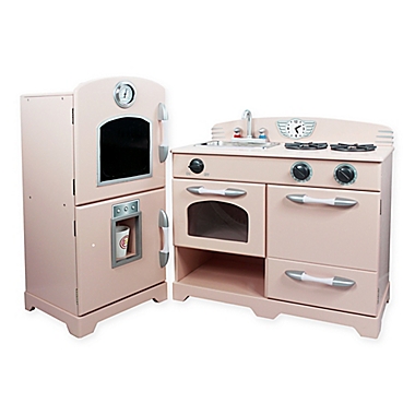 Teamson Kids 2-Piece Wooden Play Kitchen Set in Pink. View a larger version of this product image.