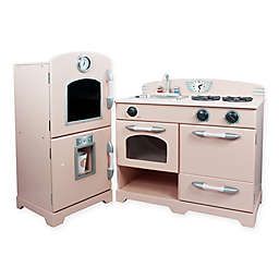Teamson Kids 2-Piece Wooden Play Kitchen Set in Pink