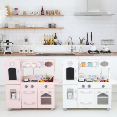 Teamson Kids One-Piece Wooden Play Kitchen Set in White. View a larger version of this product image.