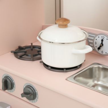 Teamson Kids One-Piece Wooden Play Kitchen Set in Pink. View a larger version of this product image.