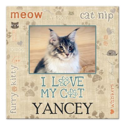 Pied Piper Creative &quot;I Love My Cat&quot; 12-Inch x 12-Inch Canvas Wall Art