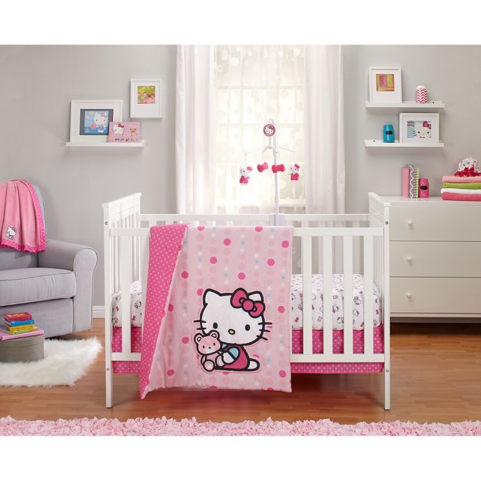 Hello Kitty Cute As A Button 3 Piece Crib Bedding Set