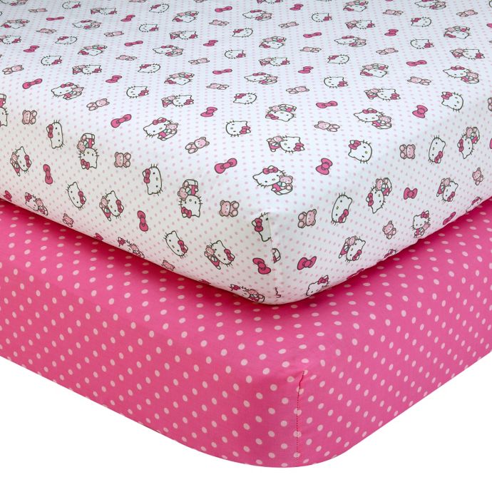 Hello Kitty Cute As A Button 2 Pack Fitted Crib Sheets Buybuy Baby