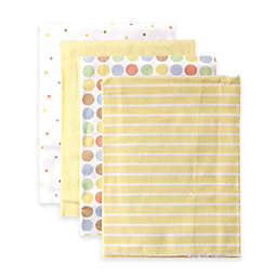 BabyVision® Luvable Friends® 4-Pack Stripes Flannel Receiving Blankets in Yellow
