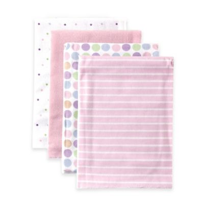 BabyVision&reg; Luvable Friends&reg; 4-Pack Stripes Flannel Receiving Blankets in Pink