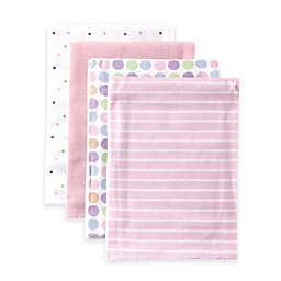 BabyVision® Luvable Friends® 4-Pack Stripes Flannel Receiving Blankets in Pink
