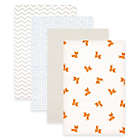 Alternate image 0 for BabyVision&reg; Luvable Friends&reg; 4-Pack Foxes Flannel Receiving Blankets in Blue