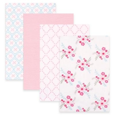 BabyVision&reg; Luvable Friends&reg; 4-Pack Floral Flannel Receiving Blankets in Pink