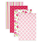 Alternate image 0 for BabyVision&reg; Hudson Baby&reg; 4-Pack Flannel Receiving Blankets in Pink/Rose