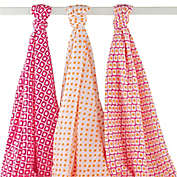 BabyVision&reg; Hudson Baby&reg; 3-Pack Ikat Muslin Swaddle Blankets in Pink