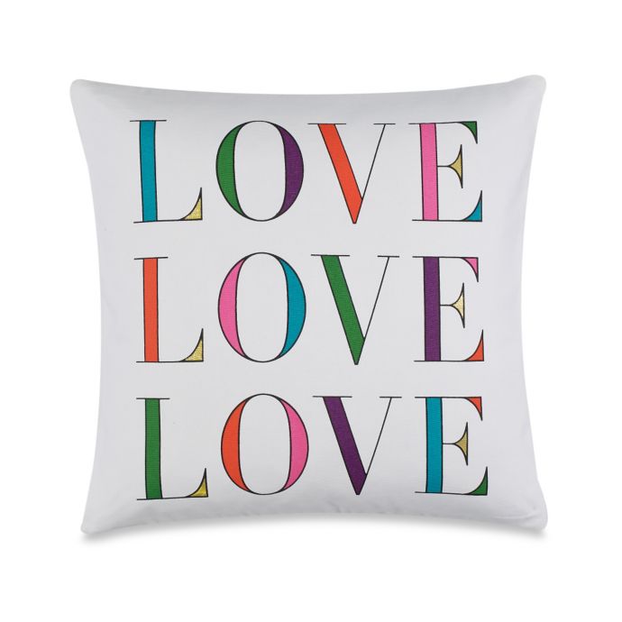 Kate Spade New York Candy Stripe Love Throw Pillow In White