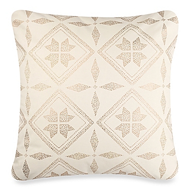Anthology&trade; Mina Box Pleat Throw Pillow in Gold. View a larger version of this product image.
