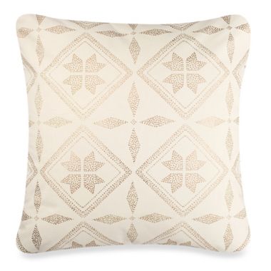 Anthology&trade; Mina Box Pleat Throw Pillow in Gold. View a larger version of this product image.