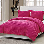 VCNY Rose Fur 2-Piece Twin Comforter Set in Pink