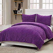 VCNY Rose Fur 2-Piece Twin Comforter Set in Purple