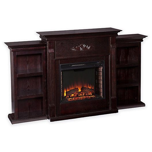 Alternate image 1 for Southern Enterprises Tennyson Electric Fireplace with Bookcases