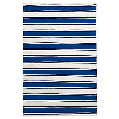 Fab Habitat Lucky Wide Stripe 2-Foot x 3-Foot Accent Rug in Blue/White. View a larger version of this product image.