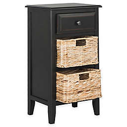Safavieh Everly 1-Drawer Side Table in Distressed Black
