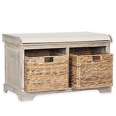 Safavieh Freddy Wicker Storage Bench in Winter Melody. View a larger version of this product image.