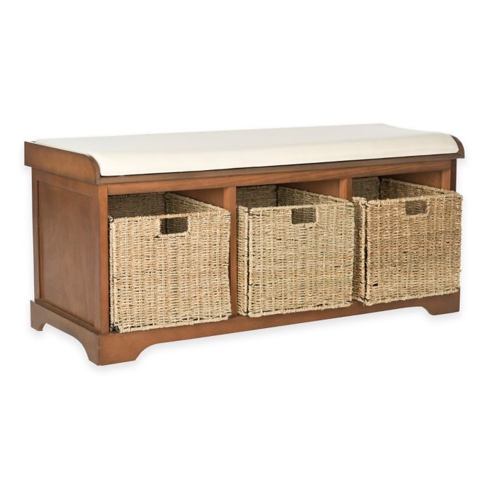 lonan white storage bench