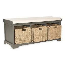 Safavieh Lonan Storage Bench in Grey/White