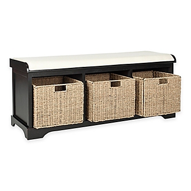 Safavieh Lonan Storage Bench in Black/White. View a larger version of this product image.