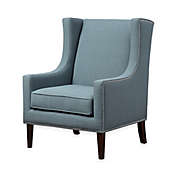 Madison Park Barton Wingback Chair in Slate Blue