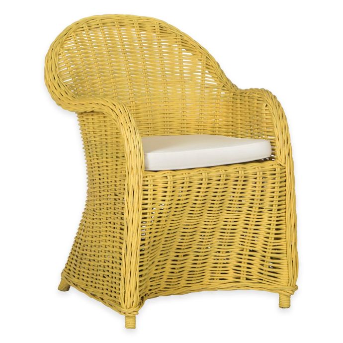 Safavieh Callista Wicker Club Chair in Yellow | Bed Bath & Beyond