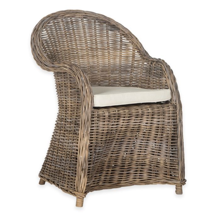 Safavieh Zane Wicker Club Chair in Grey | Bed Bath & Beyond