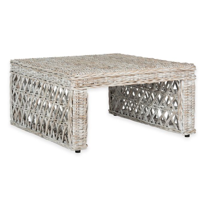 Safavieh Shila Wicker Coffee Table In White Wash Bed Bath Beyond