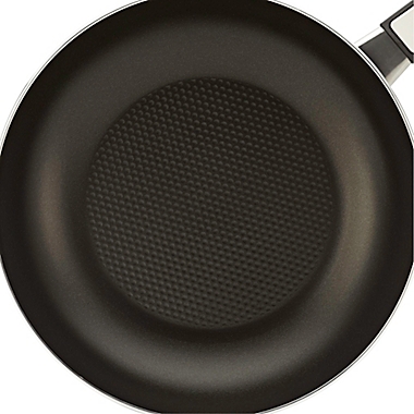 Farberware&reg; High Performance Nonstick Aluminum 12-Inch Covered Deep Skillet in Black. View a larger version of this product image.