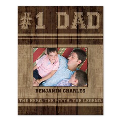#1 Dad 11-Inch x 14-Inch Personalized Canvas Wall Art