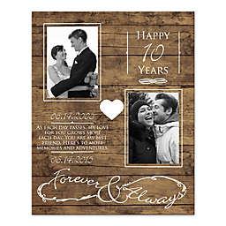 Happy Anniversary "Forever & Always" 16-Inch x 20-Inch Personalized Wall Art
