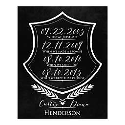 Anniversary Crest 16-Inch x 20-Inch Personalized Wall Art