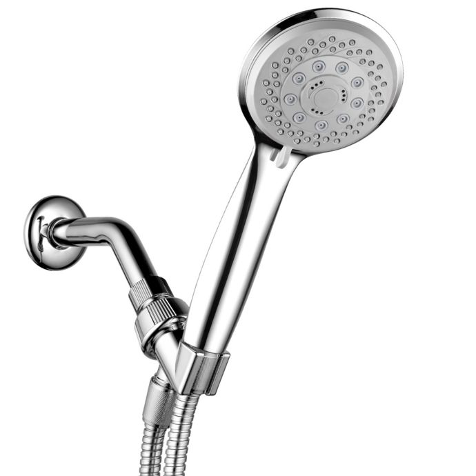 8Setting Hand Held Shower Head with Water Saving Pause Mode in Chrome