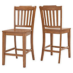 iNSPIRE Q® Marigold Hill Slat Counter Chairs in Oak (Set of 2)