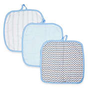 MiracleWare Muslin 3-Pack Baby Washcloth Set in Blue