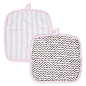 MiracleWare Muslin 2-Pack Baby Washcloth Set in Pink